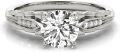wholesale 14K White Gold 1.5CT Moissanite Floral Engagement Ring with Graduated Cathedral Band, Lab-Grown Stones, Nickel-Free Hypoallergenic, Gift Box-0-0