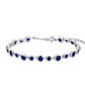 wholesale 925 Sterling Silver Blue Sapphire Tennis Bracelet With Clasp-0-0