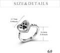 wholesale Dog Urn Rings For Ashes For Women 925 Sterling Silver Heart Paw Print Ring Cremation Ring Keepsake Memorial Jewelry Christmas Gifts For Dog Lovers -0-1