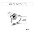 TOUPOP 925 Sterling Silver Heart Paw Print Dog Cremation Memorial Ring-0-1