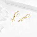 wholesale 14K Gold Cross Heart Shape Pendant Leverback Earrings  for Women Girls Birthdays Anniversary Christmas Presents-0-4