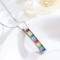 wholesale 925 Sterling Silver Rainbow Crystal Pendant Necklace LGBTQ+ Pride s-0-1