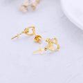 wholesale 14k Gold Heart Cross Dangle Earrings for Women Religious Stud Drop Jewelry Confirmation Gifts for Her-0-4