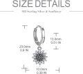 wholesale 925 Sterling Silver Sunflower Huggie Hoop Drop Earrings for Women Girls Minimalist -0-4