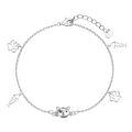 wholesale 925 Sterling Silver Cat Charm Bracelet With Paw Fish Charms-0-0