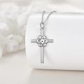wholesale 925 Sterling Silver Cross with Engraved Message Pendant Necklace for Women-0-4
