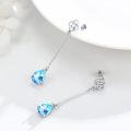 wholesale 925 Sterling Silver Blue Topaz Celtic Knot Drop Earrings for Women-0-1