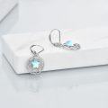 wholesale 925 Sterling Silver Star Moonstone Leverback Dangle Earrings for Women-0-1