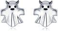 wholesale 925 Sterling Silver 925 Gothic Ghost Bat Skull Spider Stud Earrings for Women Girls Halloween Party Gifts Jewelry-0-0