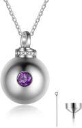 wholesale  Sterling Silver Birthstone Cremation Urn Necklace for Ashes Custom Memorial Jewelry with Free Engraving -0-0