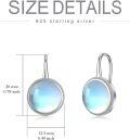 wholesale TOUPOP Christmas Gifts For Women Sterling Silver Moonstone Earrings Dangle Leverback Earrings For Women Valentine's Day Birthday Gifts For Her Mom Wife -0-5