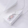 wholesale 925 Sterling Silver Rose Quartz Reiki Healing Crystal Necklace - Love, Calm, Femininity - 18 with Extender - Hypoallergenic Gift for Women-0-3