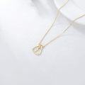 wholesale 14K Gold CZ Heart & Cross Pendant Necklace - Religious s for Women/Mom/Wife-0-3