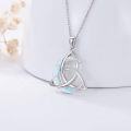 wholesale 925 Sterling Silver Opal Triquetra Pendant Necklace for Women's Gifts-0-1