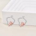 wholesale 925 Sterling Silver Rabbit Heart Hoop Earrings Gift for Women-0-2