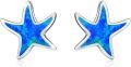 wholesale 925 Sterling Silver Blue Opal Starfish Stud Earrings - Ocean Beach  for Women & Girls-0-0