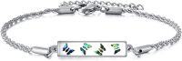 wholesale 925 Sterling Silver Butterfly Inlay Charm Bracelet for Women-Butterfly
