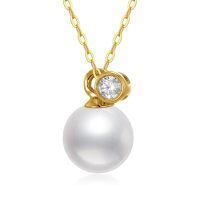 TOUPOP 14K Gold Pearl Necklace with Bow Heart Dolphin Pendant-undefined