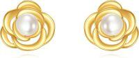 wholesale Gold 14K Pearl Flower Stud Earrings for Women Elegant s-flower
