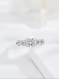TOUPOP Sterling Silver Moissanite Solitaire Engagement Ring Wedding Band-0-2