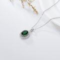 TOUPOP Sterling Silver Emerald Pendant Necklace Jewelry Gifts For Women-0-4