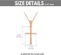 wholesale 14K White Gold Polished Cross Pendant Chain Necklace for Women Girls 20 + Extender-0-37