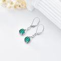 wholesale 925 Sterling Silver & 925 Sterling Silver White Gold AAA Malachite Infinity Love Earrings, 32.5mm, Hypoallergenic, Gift for Her-0-2