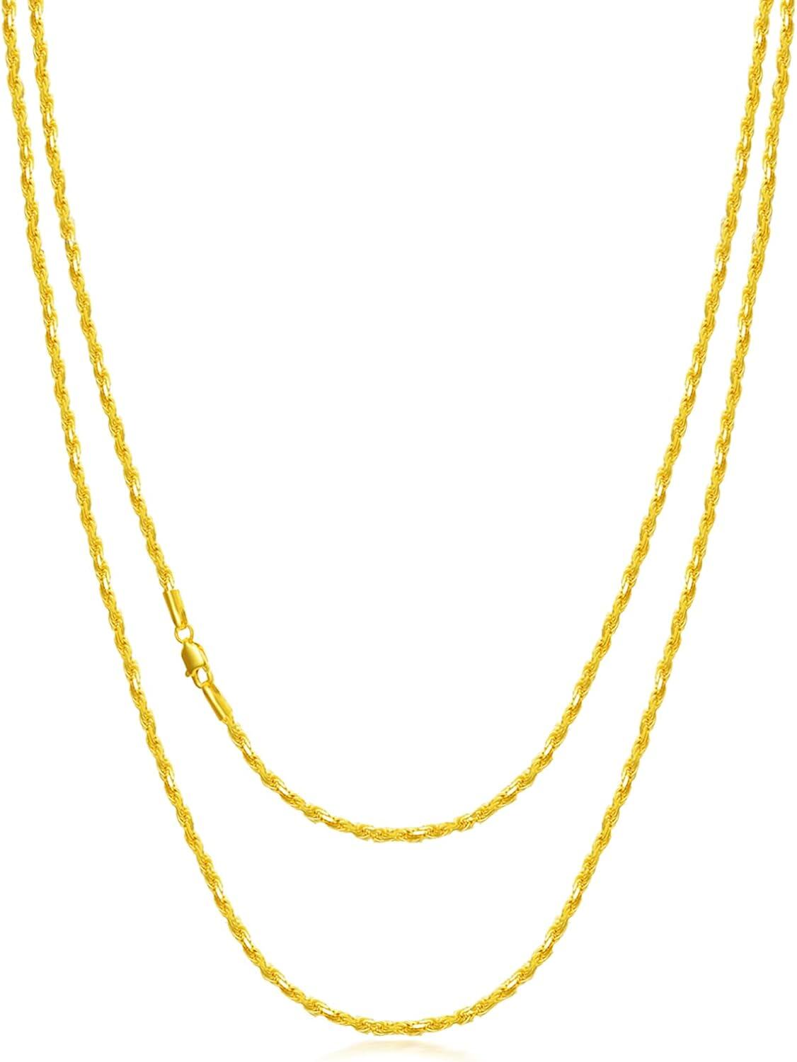 Sterling Silver Wheat Chain Necklace 3mm w Lobster Claw 16 24 for Women Men-0-0