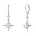 wholesale 925 Sterling Silver Compass Star Earrings Wholesale With Opal And Diamonds-0-0