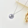 TOUPOP Sterling Silver Birthstone Flower Necklace 12 Month Pendant Birthday Gift-0-4