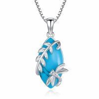 wholesale 925 Sterling Silver Pendant With Blue Turquoise Dragonfly Design-Dec
