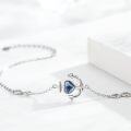 wholesale 925 Sterling Silver Blue Crystal Evil Eye Anchor Infinity Adjustable Bracelet for Women-0-1