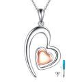 wholesale 925 Sterling Silver Heart Pendant With Rose Gold Insert And Accessories Set-0-0