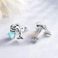 wholesale 925 Sterling Silver Blue Moonstone Dolphin Stud Earrings Gift for Women Girls-0-1