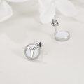 wholesale 925 Sterling Silver White Opal Aries Zodiac Sign Stud Earrings 6mm Diameter-0-3
