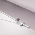 wholesale 925 Sterling Silver Cross Pendant With Blue Opal And Philippians Inscription-0-28