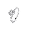 TOUPOP 18k White Gold Plated Moissanite 1 Ct D Color Vvs1 Promise Ring-0-0
