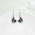 TOUPOP Sterling Silver Abalone Shell Jack And Sally Skull Earrings-0-1