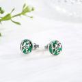wholesale 925 Sterling Silver Hypoallergenic Shamrock Love Stud Earrings for Women and Girls - 3/8 Diameter-0-2