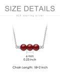 wholesale 925 Sterling Silver Red Agate Healing Crystal Bead Choker Necklace for Women Christmas Gift-0-3