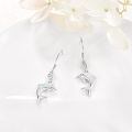 wholesale 925 Silver Dolphin Opal Drop Earrings For Women White Gold Plated-0-2
