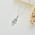 wholesale 925 Sterling Silver Mermaid on Anchor Pendant Necklace for Women-0-3