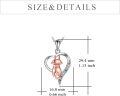 wholesale 925 Sterling Silver Heart-Shaped Pendant with Rose Gold Cat Charm and Multi-Colored Stones - Perfect Gift for Cat Lovers (Jewelry)-0-3