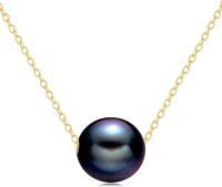 wholesale 14K Gold 8mm Freshwater Pearl Choker Necklace for Women Bridesmaids Mothers Day Gifts-black