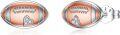 wholesale 925 Sterling Silver Football Shaped Stud Earrings with Heart and Cubic Zirconia for Women-0-0