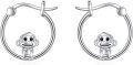 wholesale 925 Sterling Silver Monkey Charm Circle Hoop Earrings for Girls and Women-0-0