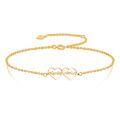 TOUPOP 14K Gold Zircon Personalized Name Bracelet Anklet For Women-0-1