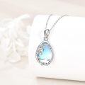 wholesale 925 Sterling Silver Blue Opal Phoenix Pendant Necklace for Women's Gifts-0-3