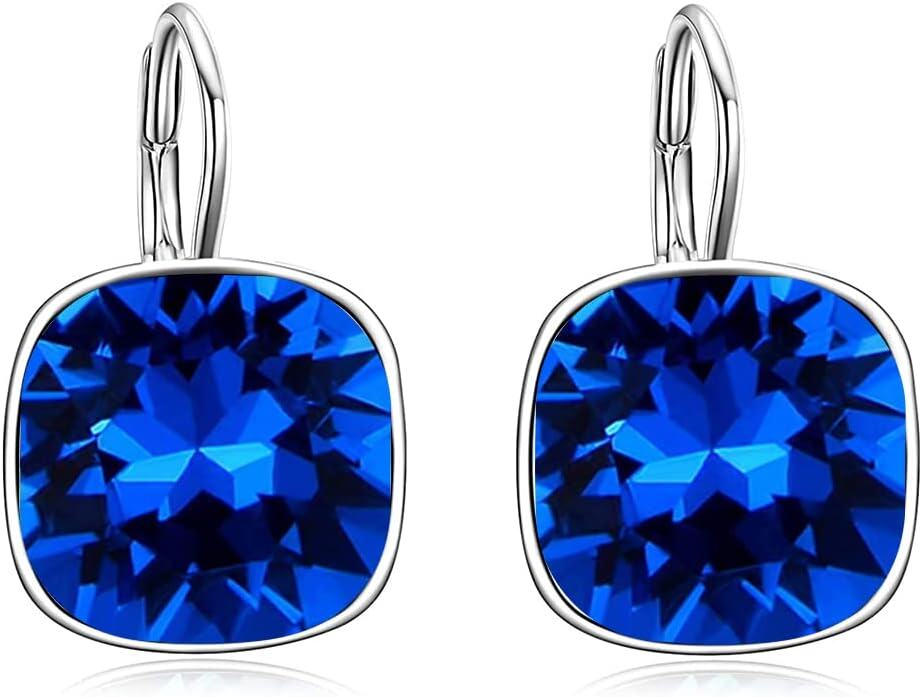 Sterling Silver Austrian Crystal Hypoallergenic Leverback Earrings Women s Gift-0-1