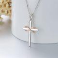 wholesale 925 Sterling Silver Infinity Cross with White Cubic Zirconias Pendant Necklace for Women-0-1